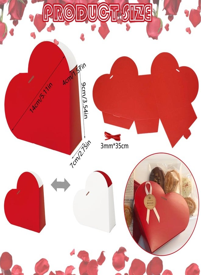 بيسماهير علب هدايا على شكل قلب أحمر من BASEMMAHER، 15 قطعة، مثالية لعيد الحب، بتصميم قلب مزدوج الجوانب، مناسبة للحلوى والشوكولاتة والبسكويت المخبوز، علب قابلة للطي، مثالية لحفلات الزفاف ورأس السنة وعيد الأم وأعياد الميلاد. - Image 2